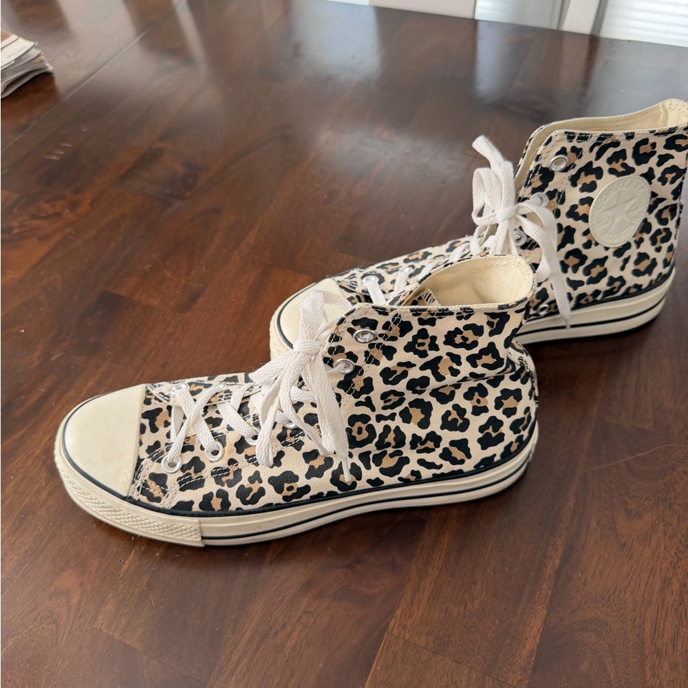 Converse Chuck Taylor All Star Leopard Print Canvas Platform Hi-Top Sneakers
